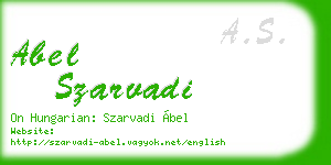 abel szarvadi business card